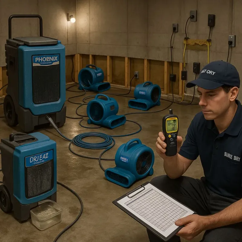 Structural Drying and Dehumidification process in Nurillo, TX